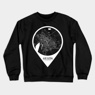 Nur-Sultan, Kazakhstan City Map - Travel Pin Crewneck Sweatshirt